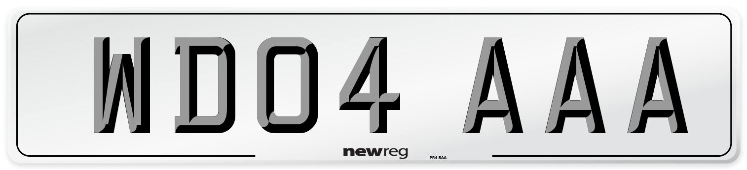 WD04 AAA Number Plate from New Reg